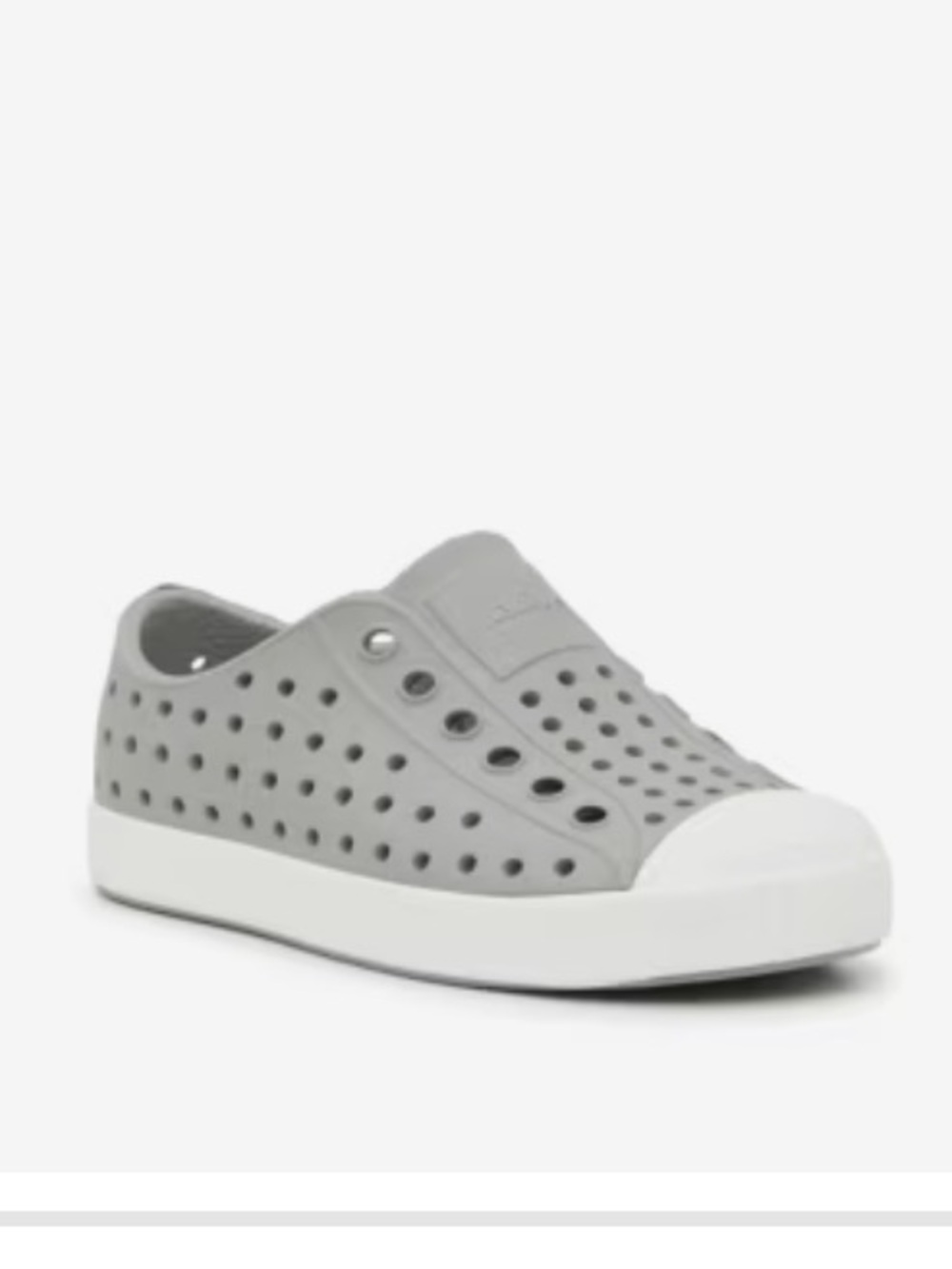 Native Kids Water Shoes Jefferson Slip-On in Gray with White Toe